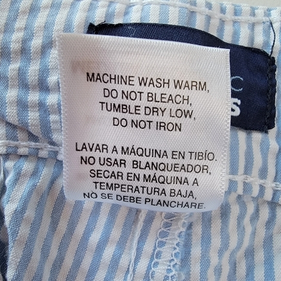 EUC basic editions blue & white striped seersucker shorts size medium - Picture 5 of 10